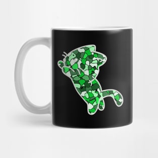 Cat Jewel Art - Stay Pawsitive (green) Mug